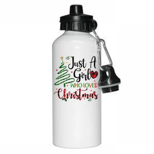 Just A Girl Who Loves Christmas Festive Aluminum Water Bottle