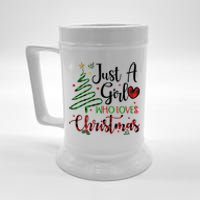 Just A Girl Who Loves Christmas Festive Beer Stein