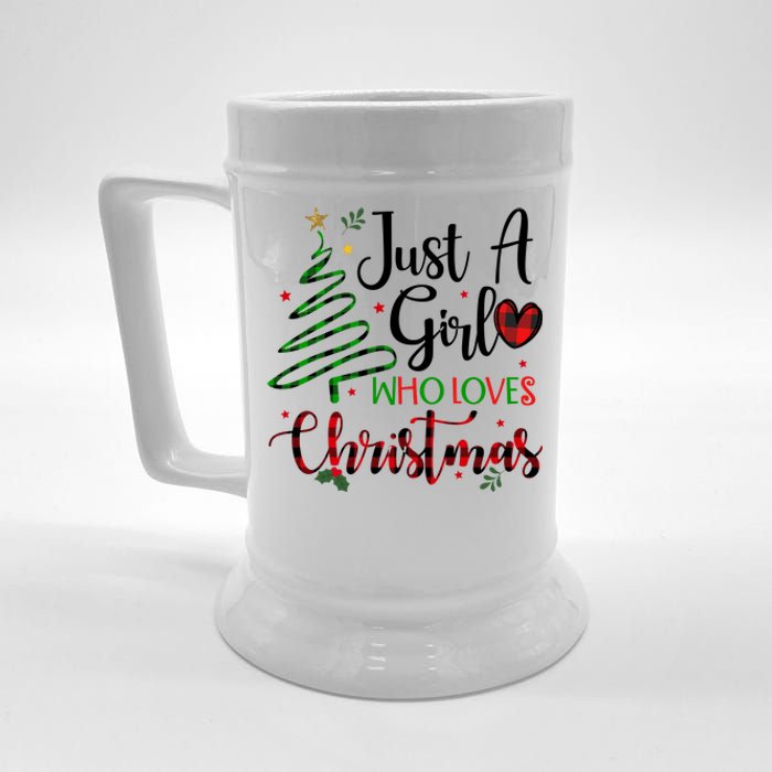 Just A Girl Who Loves Christmas Festive Beer Stein