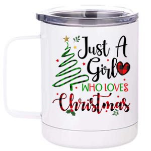 Just A Girl Who Loves Christmas Festive 12 oz Stainless Steel Tumbler Cup