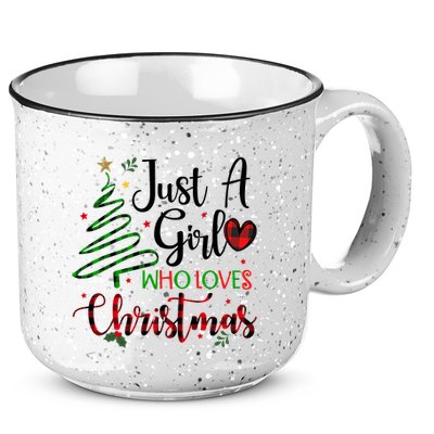 Just A Girl Who Loves Christmas Festive 15oz Campfire Ceramic Mug