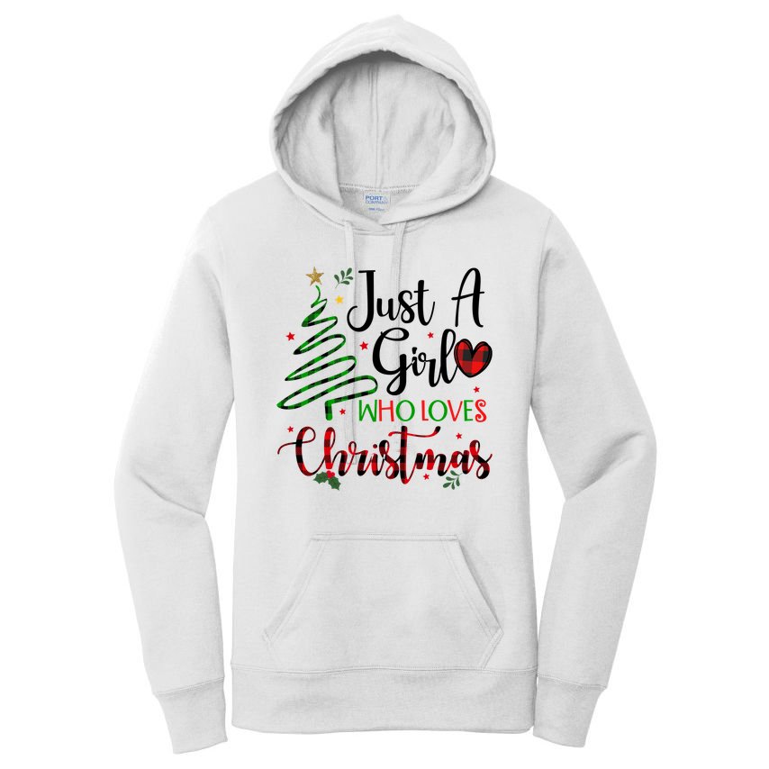 Just A Girl Who Loves Christmas Festive Women's Pullover Hoodie
