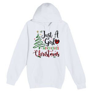 Just A Girl Who Loves Christmas Festive Premium Pullover Hoodie