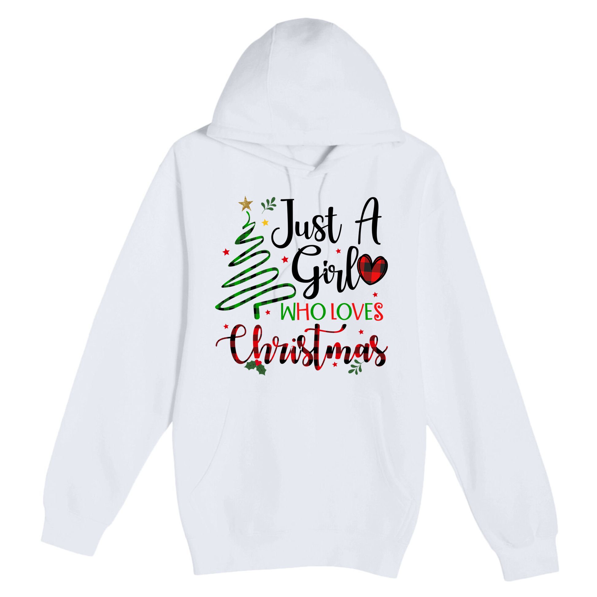 Just A Girl Who Loves Christmas Festive Premium Pullover Hoodie