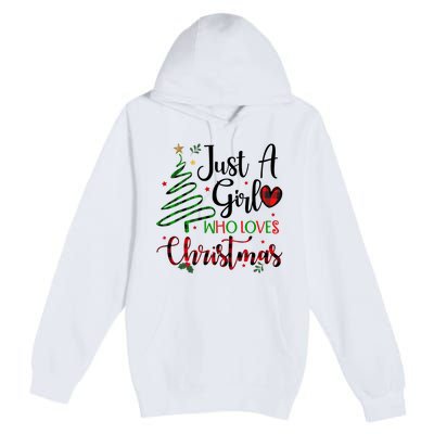 Just A Girl Who Loves Christmas Festive Premium Pullover Hoodie