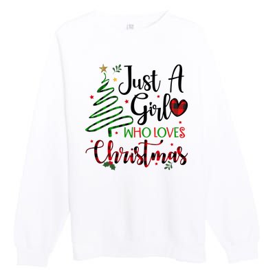 Just A Girl Who Loves Christmas Festive Premium Crewneck Sweatshirt