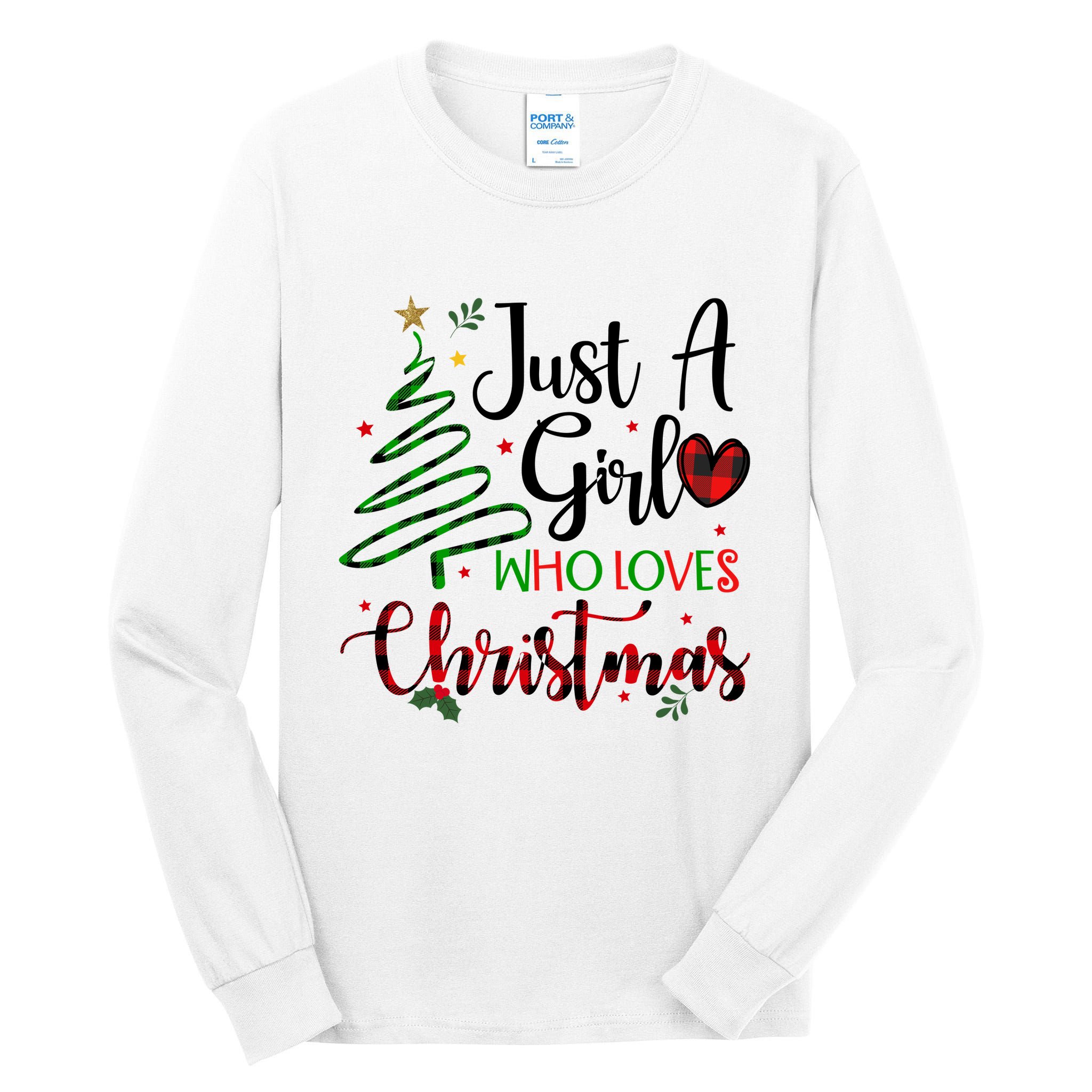 Just A Girl Who Loves Christmas Festive Tall Long Sleeve T-Shirt