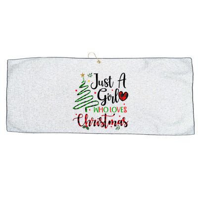 Just A Girl Who Loves Christmas Festive Large Microfiber Waffle Golf Towel