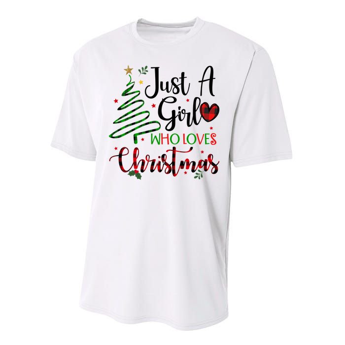 Just A Girl Who Loves Christmas Festive Performance Sprint T-Shirt