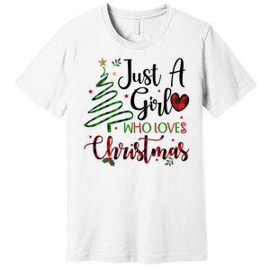 Just A Girl Who Loves Christmas Festive Premium T-Shirt