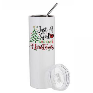 Just A Girl Who Loves Christmas Festive Stainless Steel Tumbler