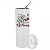 Just A Girl Who Loves Christmas Festive Stainless Steel Tumbler