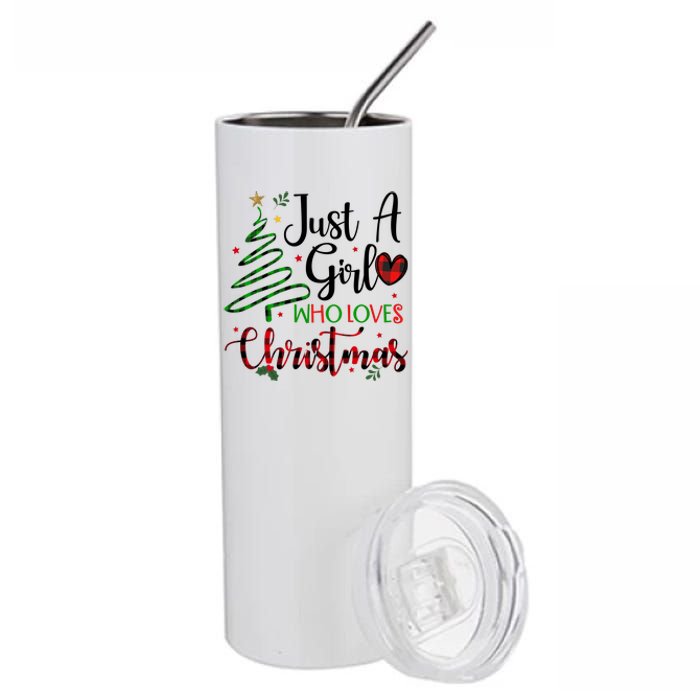 Just A Girl Who Loves Christmas Festive Stainless Steel Tumbler