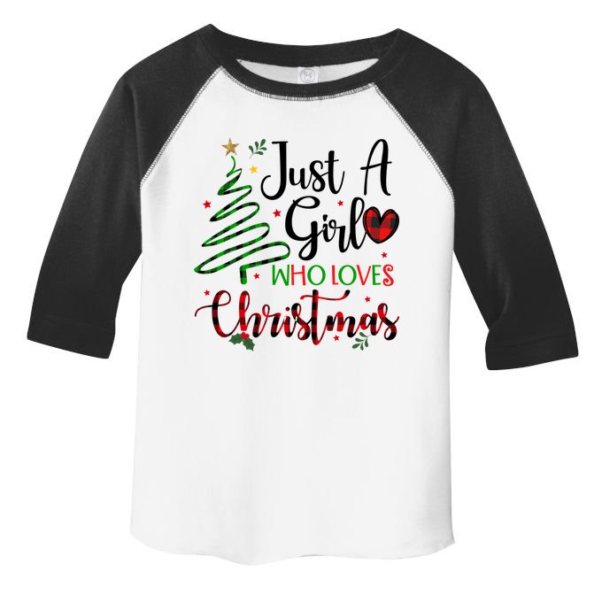 Just A Girl Who Loves Christmas Festive Toddler Fine Jersey T-Shirt