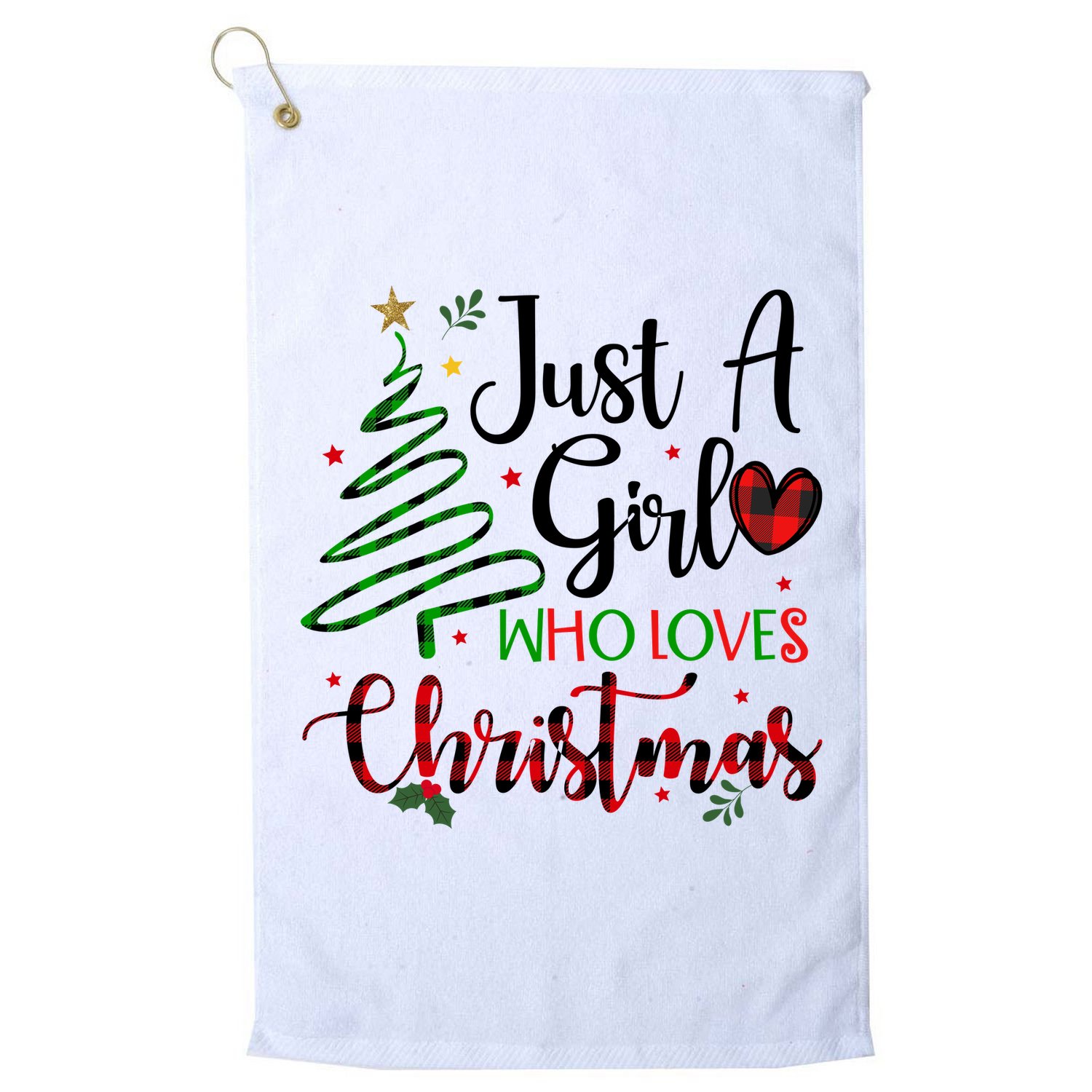 Just A Girl Who Loves Christmas Festive Golf Towel