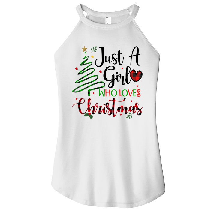 Just A Girl Who Loves Christmas Festive Women's Perfect Tri Rocker Tank