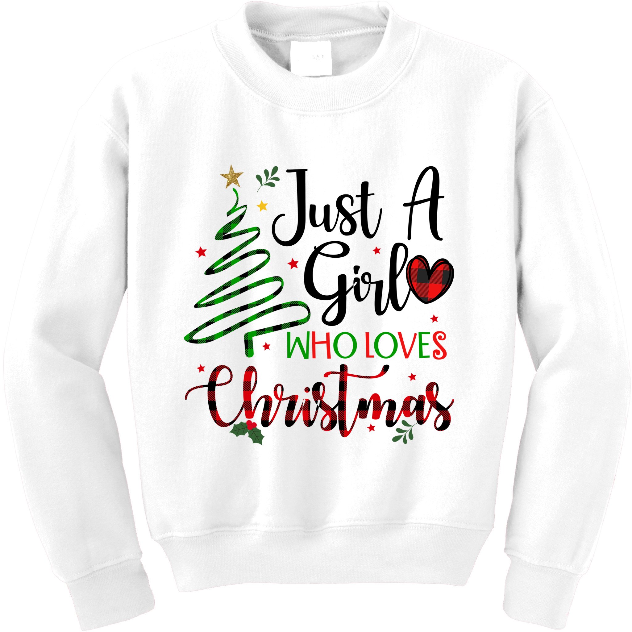 Just A Girl Who Loves Christmas Festive Kids Sweatshirt