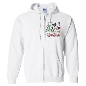 Just A Girl Who Loves Christmas Festive Full Zip Hoodie