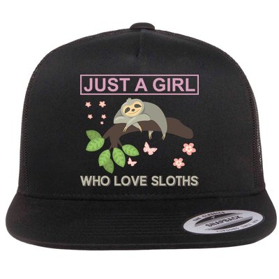 Just A Girl Who Loves Sloths Flatbill Hat