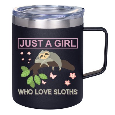 Just A Girl Who Loves Sloths 12oz Stainless Steel Coffee Mug