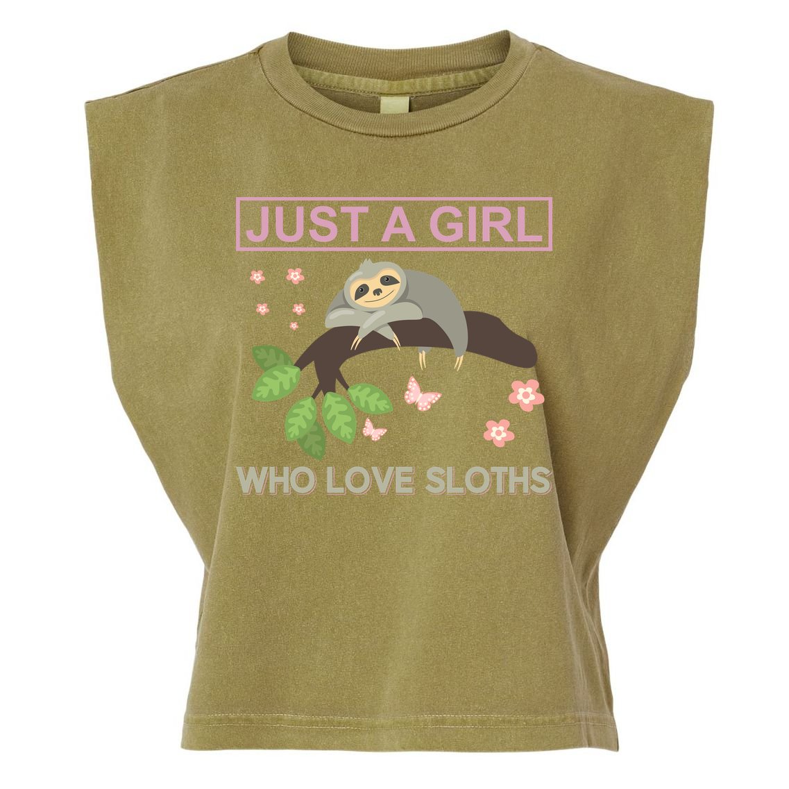 Just A Girl Who Loves Sloths Garment-Dyed Women's Muscle Tee