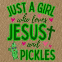 Just A Girl Who Loves Jesus And Pickles Cotton Canvas Backpack
