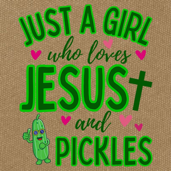 Just A Girl Who Loves Jesus And Pickles Cotton Canvas Backpack