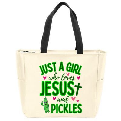 Just A Girl Who Loves Jesus And Pickles Zip Tote Bag