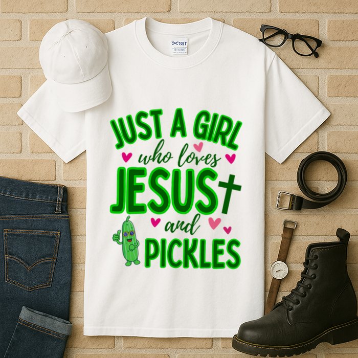 Just A Girl Who Loves Jesus And Pickles Tall T-Shirt