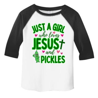 Just A Girl Who Loves Jesus And Pickles Toddler Fine Jersey T-Shirt