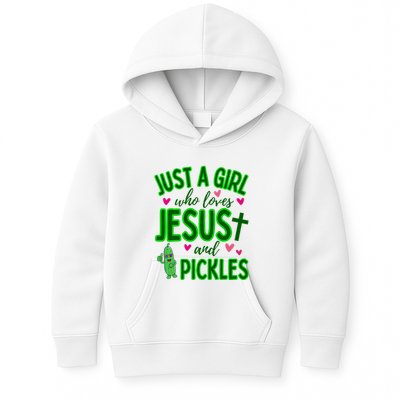 Just A Girl Who Loves Jesus And Pickles Kids Hoodie