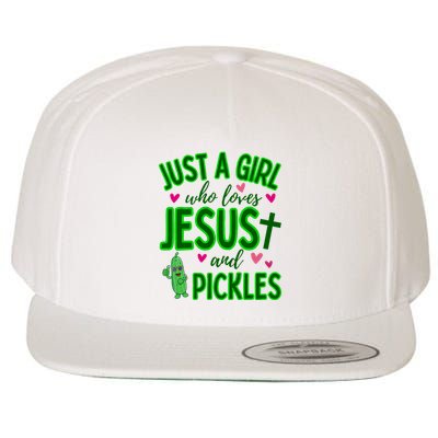 Just A Girl Who Loves Jesus And Pickles Wool Snapback Cap