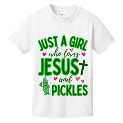 Just A Girl Who Loves Jesus And Pickles Kids T-Shirt