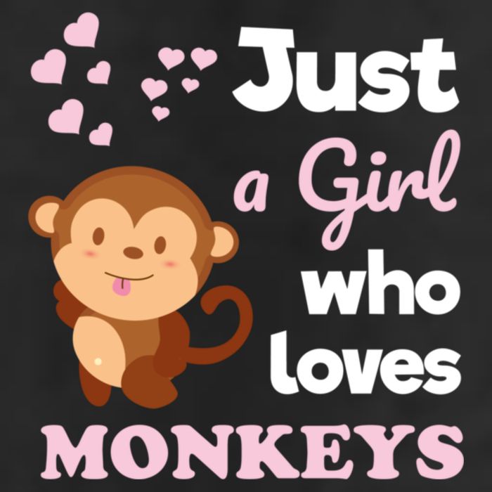 Just A Girl Who Loves Monkeys Girls Monkey 7 Panel Mesh Trucker Snapback Hat