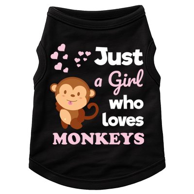 Just A Girl Who Loves Monkeys Girls Monkey Doggie Tank