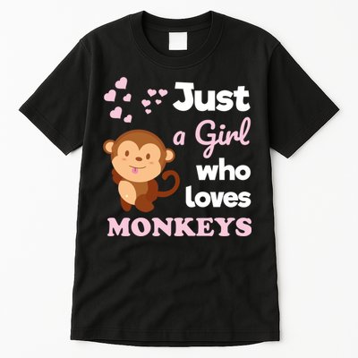 Just A Girl Who Loves Monkeys Girls Monkey Tall T-Shirt