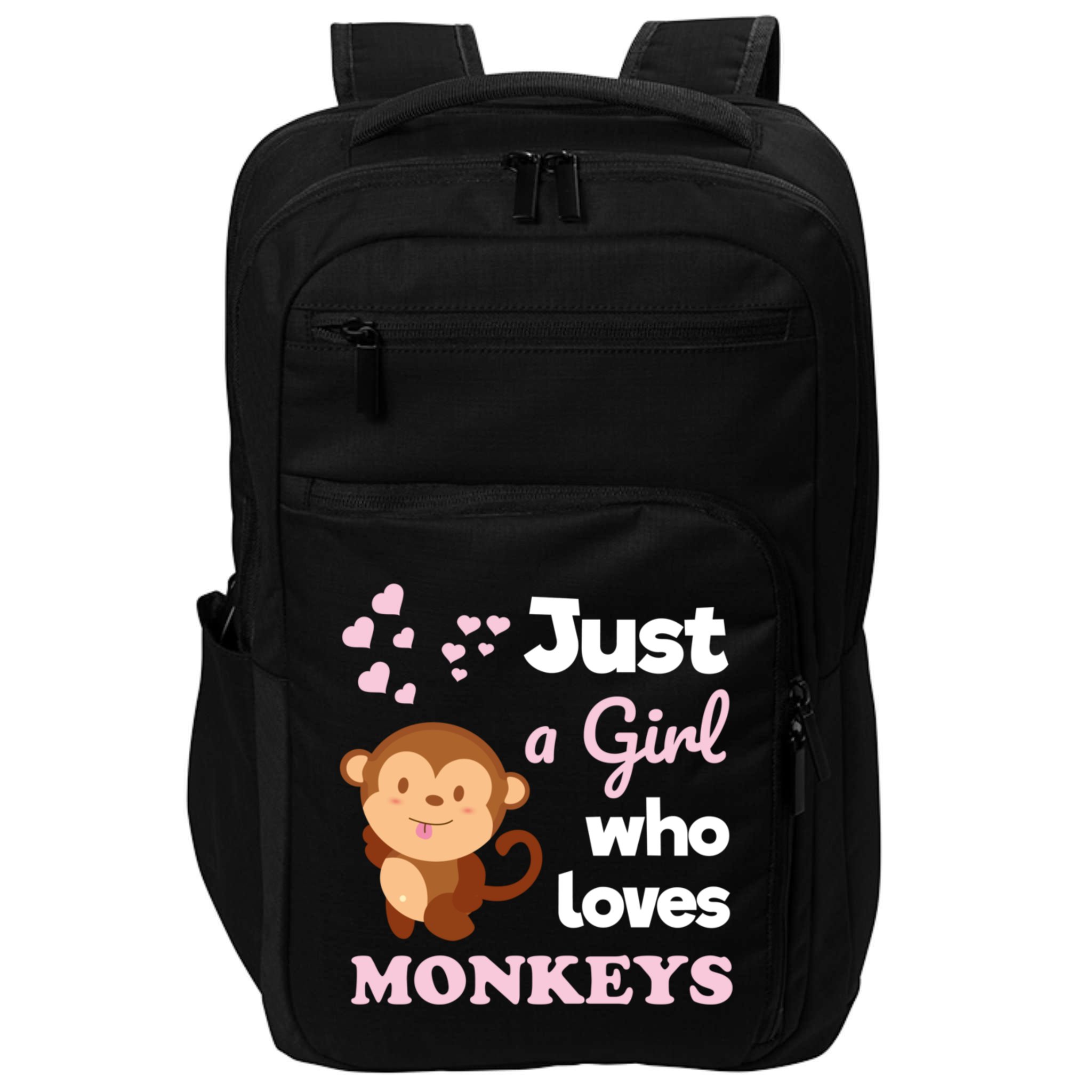 Just A Girl Who Loves Monkeys Girls Monkey Impact Tech Backpack