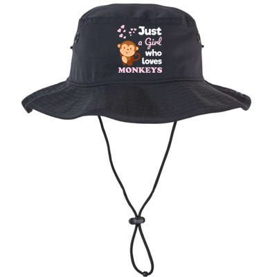 Just A Girl Who Loves Monkeys Girls Monkey Bucket Hat