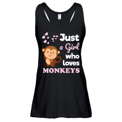 Just A Girl Who Loves Monkeys Girls Monkey Ladies Essential Flowy Tank