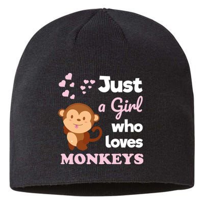 Just A Girl Who Loves Monkeys Girls Monkey Sustainable Beanie