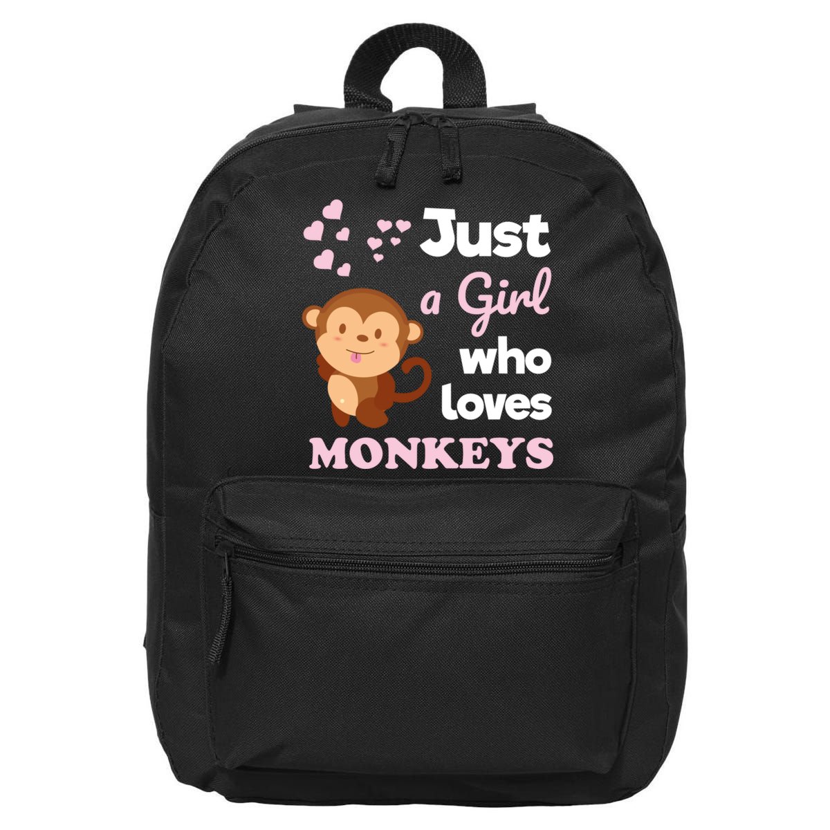 Just A Girl Who Loves Monkeys Girls Monkey 16 in Basic Backpack