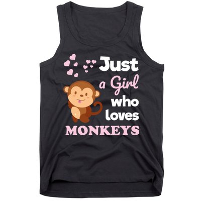 Just A Girl Who Loves Monkeys Girls Monkey Tank Top