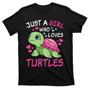 Just A Girl Who Loves Turtles Ocean Animal Cute Sea Turtle T-Shirt