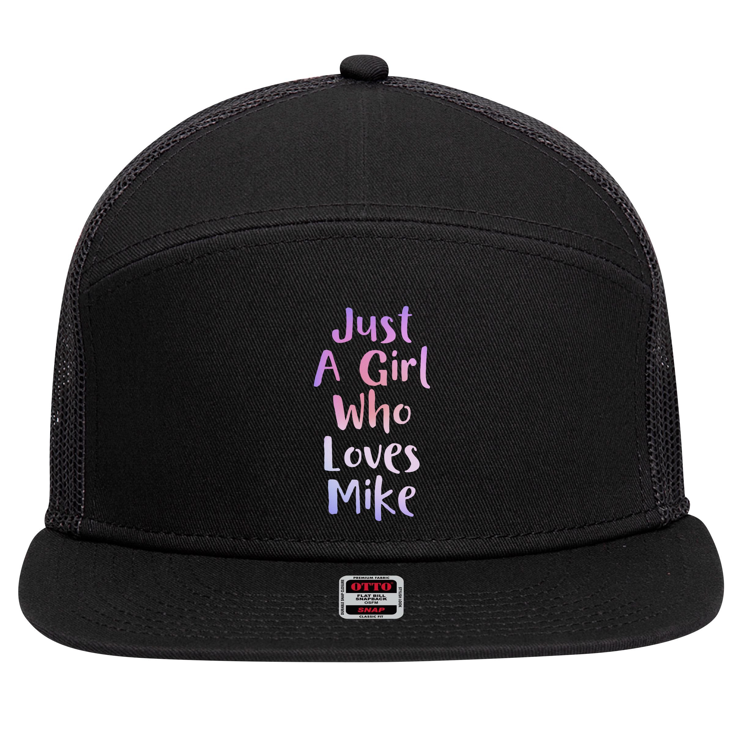 Just A Girl Who Loves Monkeys Cute Monkey Lover 7 Panel Mesh Trucker Snapback Hat