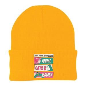 Just A Girl Who Loves Anime Cats And Ramen Knit Cap Winter Beanie