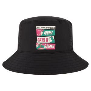 Just A Girl Who Loves Anime Cats And Ramen Cool Comfort Performance Bucket Hat