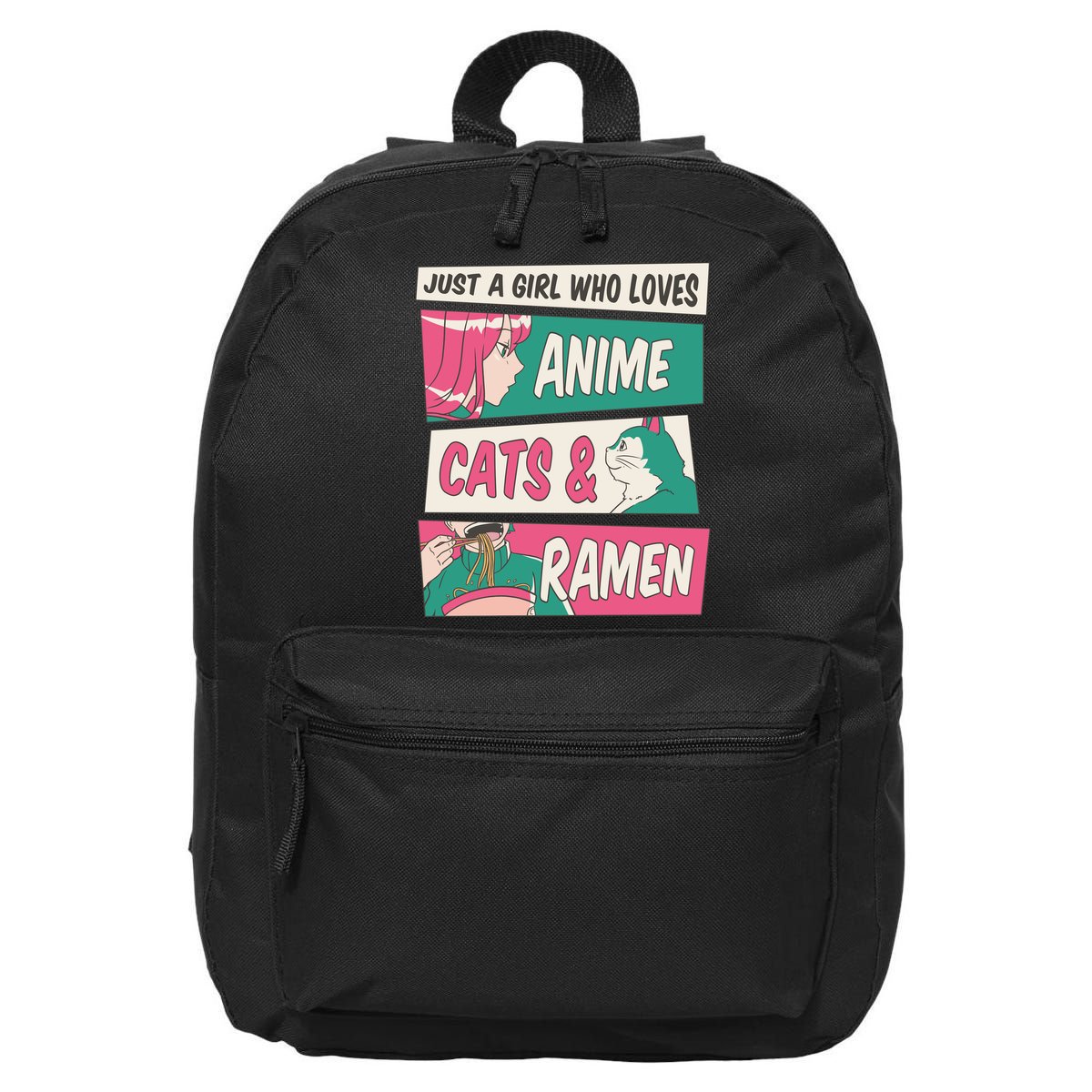 Just A Girl Who Loves Anime Cats And Ramen 16 in Basic Backpack