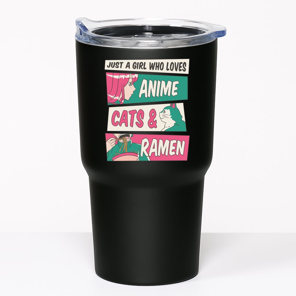 Just A Girl Who Loves Anime Cats And Ramen Tumbler