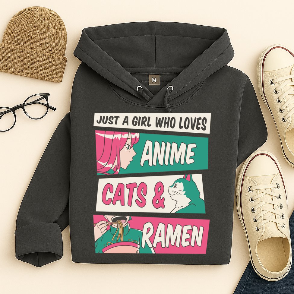 Just A Girl Who Loves Anime Cats And Ramen Hoodie