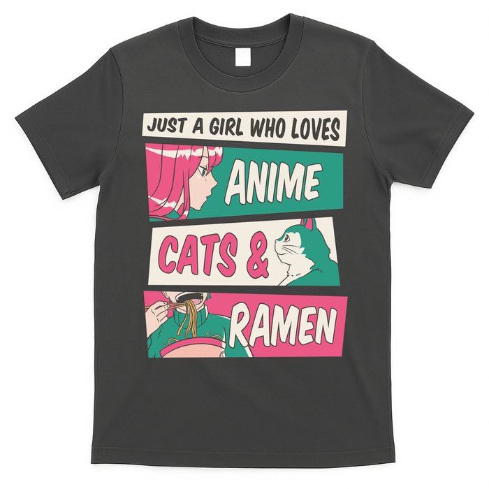 Just A Girl Who Loves Anime Cats And Ramen T-Shirt